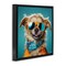Stupell Industries Hipster Dog Portrait Framed Floater Canvas Wall Art
